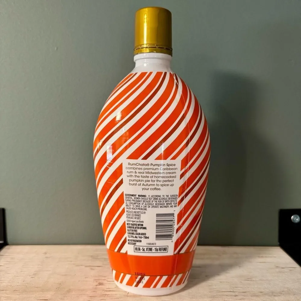 Rum Chata Pumpkin Spice Cream Liquor Empty Alcohol Bottle | Crafts Upcycle Art
